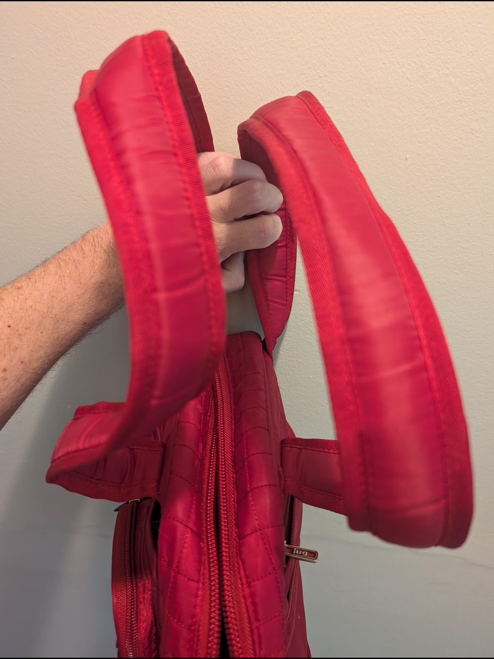 Lug Puddle Jumper Quilted Travel Tote Bag - Crimson Red (Mint Condition!) - Picture 6 of 10